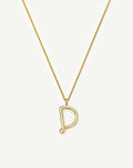 Curly Molten Initial Pendant Necklace - D | 18ct Gold Vermeil