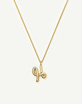 Curly Molten Initial Pendant Necklace - H | 18ct Gold Vermeil