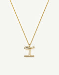 Curly Molten Initial Pendant Necklace - I | 18ct Gold Vermeil