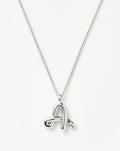 Curly Molten Initial Pendant Necklace - A | Sterling Silver