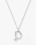Curly Molten Initial Pendant Necklace - D | Sterling Silver