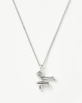 Curly Molten Initial Pendant Necklace - F | Sterling Silver