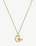 Curly Molten Initial Pendant Necklace - G | 18ct Gold Vermeil