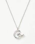 Curly Molten Initial Pendant Necklace - G | Sterling Silver