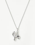 Curly Molten Initial Pendant Necklace - H | Sterling Silver