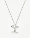 Curly Molten Initial Pendant Necklace - I | Sterling Silver