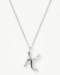 Curly Molten Initial Pendant Necklace - K | Sterling Silver