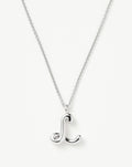 Curly Molten Initial Pendant Necklace - L | Sterling Silver