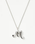 Curly Molten Initial Pendant Necklace - M | Sterling Silver