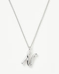 Curly Molten Initial Pendant Necklace - N | Sterling Silver