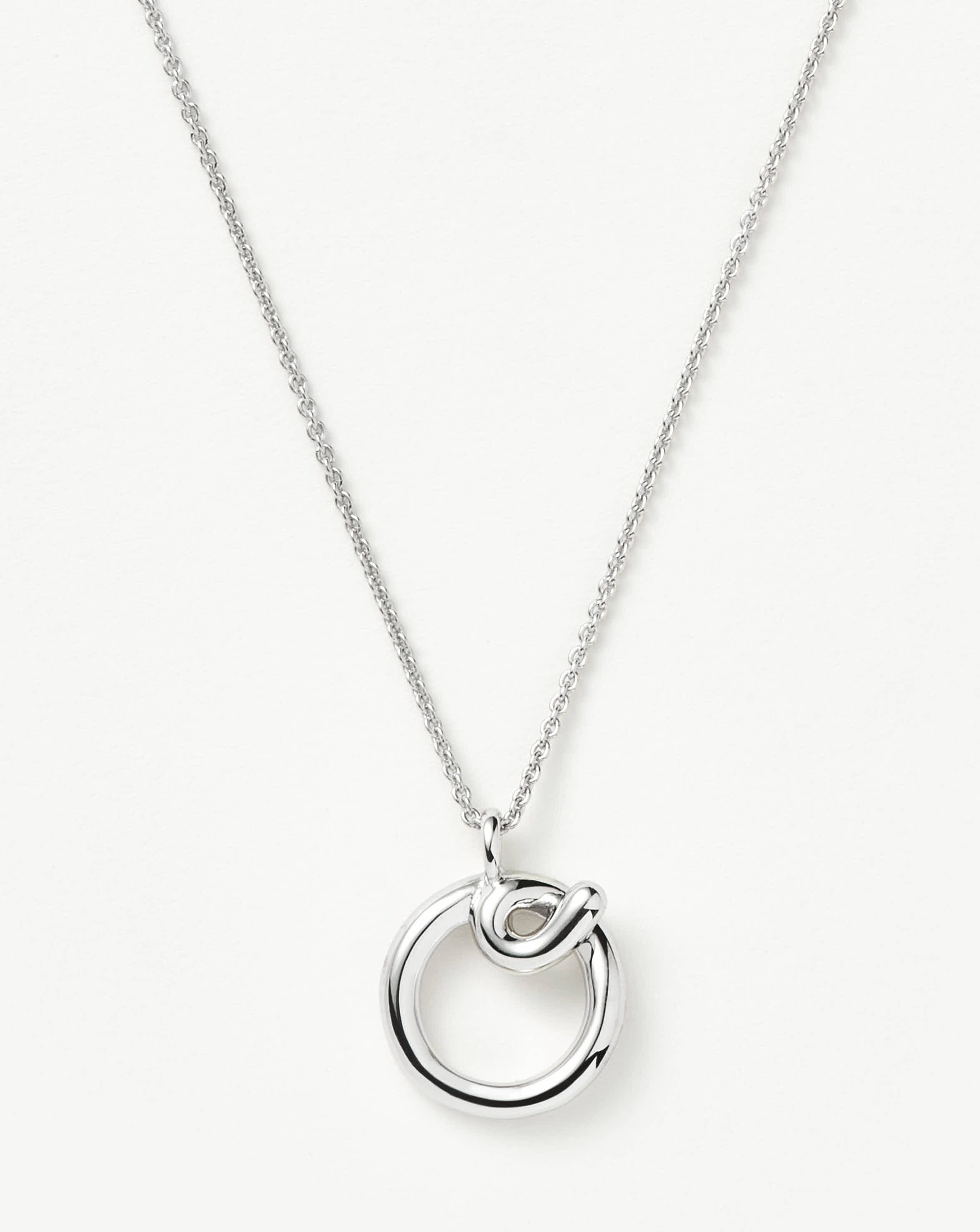 Curly Molten Initial Pendant Necklace - O | Sterling Silver