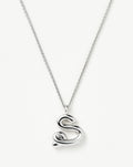 Curly Molten Initial Pendant Necklace - S | Sterling Silver