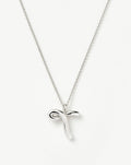 Curly Molten Initial Pendant Necklace - T | Sterling Silver