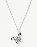 Curly Molten Initial Pendant Necklace - W | Sterling Silver