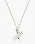 Curly Molten Initial Pendant Necklace - X | Sterling Silver
