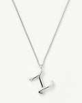 Curly Molten Initial Pendant Necklace - Z | Sterling Silver