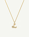 Curly Molten Initial Pendant Necklace - L | 18ct Gold Vermeil