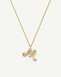 Curly Molten Initial Pendant Necklace - M | 18ct Gold Vermeil