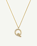 Curly Molten Initial Pendant Necklace - Q | 18ct Gold Vermeil