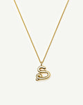 Curly Molten Initial Pendant Necklace - S | 18ct Gold Vermeil