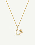 Curly Molten Initial Pendant Necklace - U | 18ct Gold Vermeil