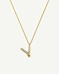 Curly Molten Initial Pendant Necklace - V | 18ct Gold Vermeil