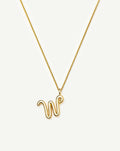Curly Molten Initial Pendant Necklace - W | 18ct Gold Vermeil