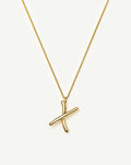 Curly Molten Initial Pendant Necklace - X | 18ct Gold Vermeil