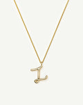 Curly Molten Initial Pendant Necklace - Z | 18ct Gold Vermeil