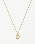 Curly Molten Mini Initial Necklace - D  | 18ct Gold Vermeil