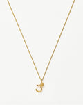 Curly Molten Mini Initial Necklace - J | 18ct Gold Vermeil