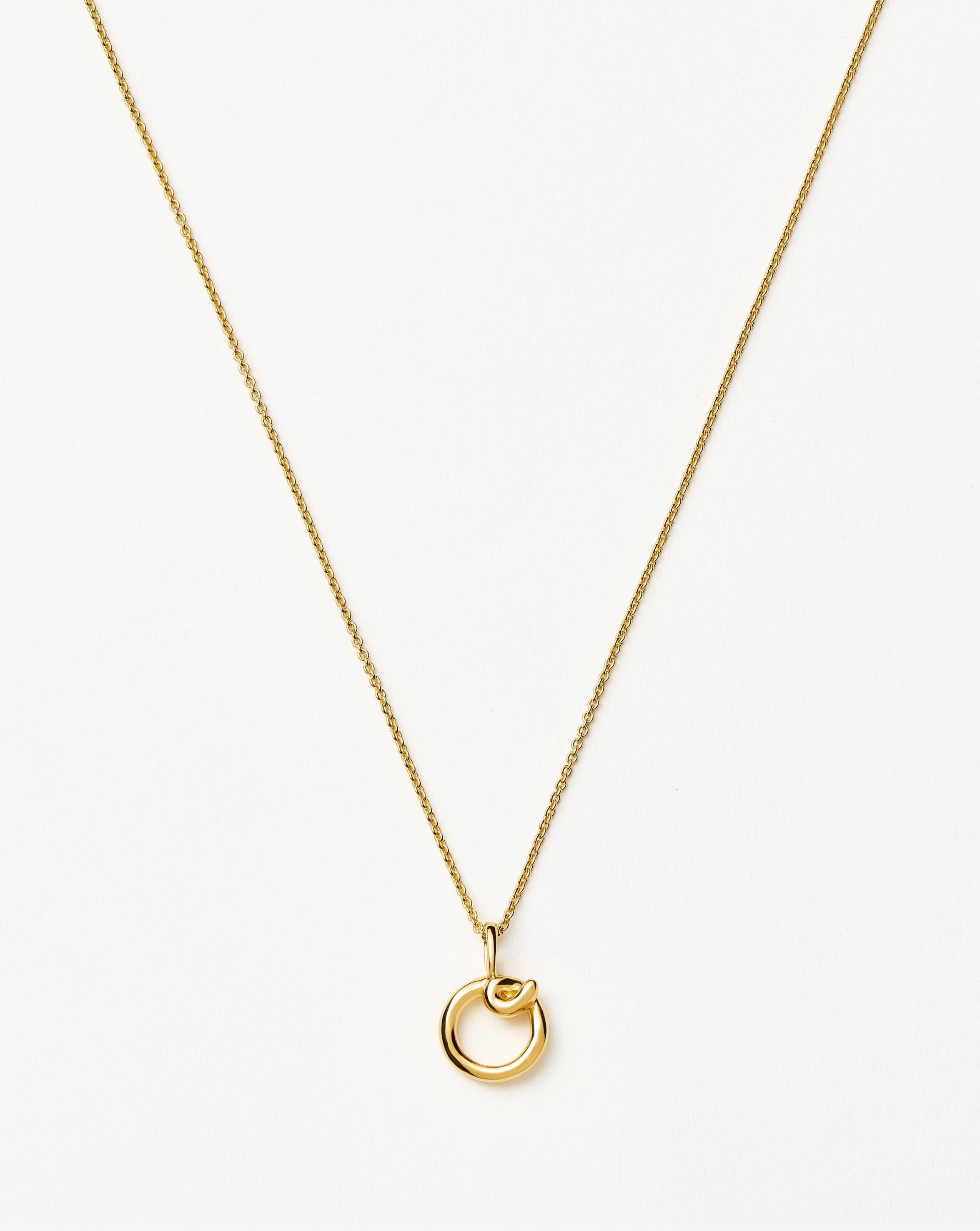 Curly Molten Mini Initial Necklace - O | 18ct Gold Vermeil