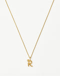 Curly Molten Mini Initial Necklace - R | 18ct Gold Vermeil
