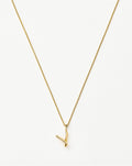 Curly Molten Mini Initial Necklace - V | 18ct Gold Vermeil