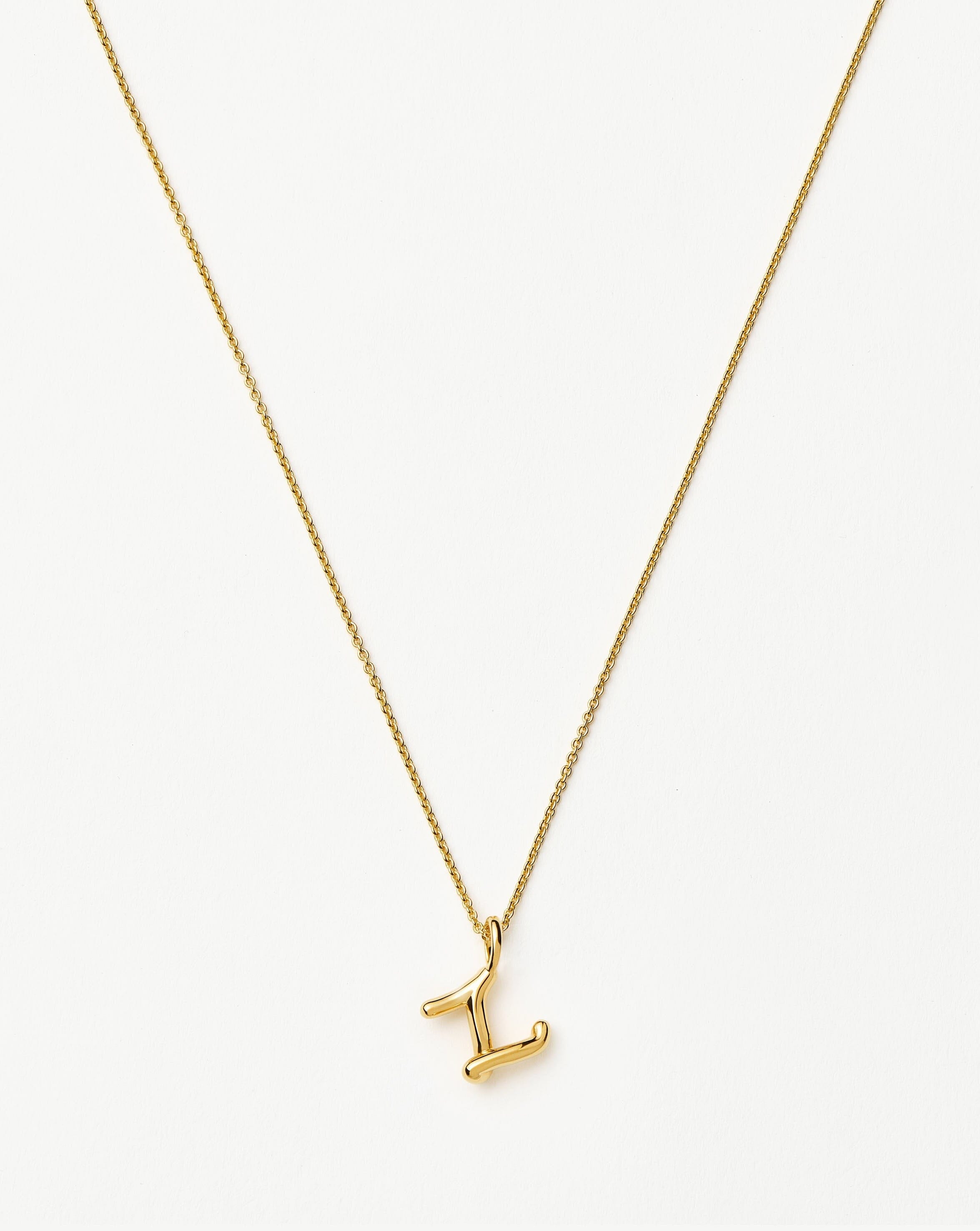 Curly Molten Mini Initial Necklace - Z | 18ct Gold Vermeil