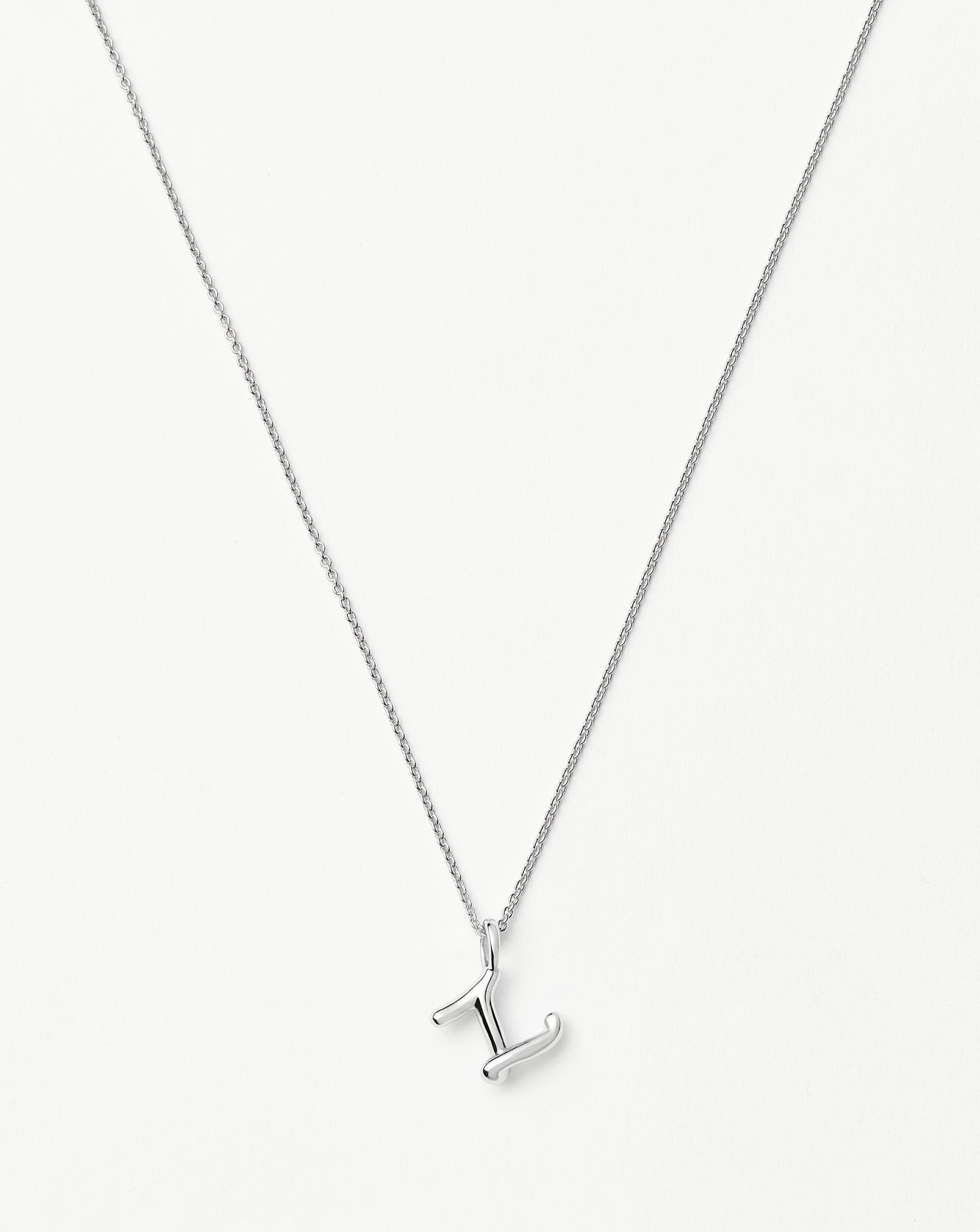 Curly Molten Mini Initial Necklace - Z | Sterling Silver