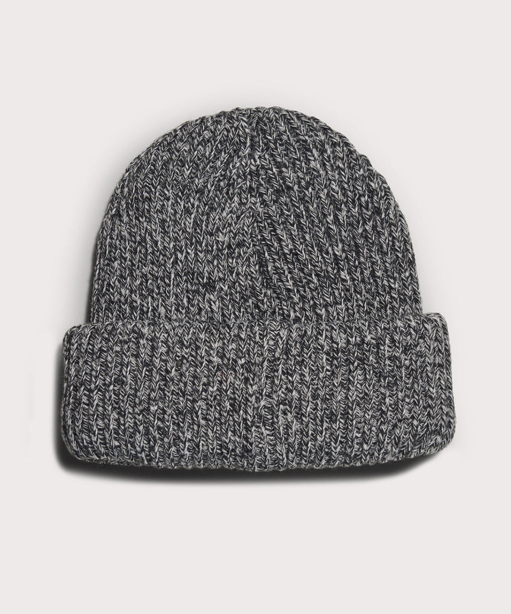 Chunky Knit Beanie in Onyx Marble