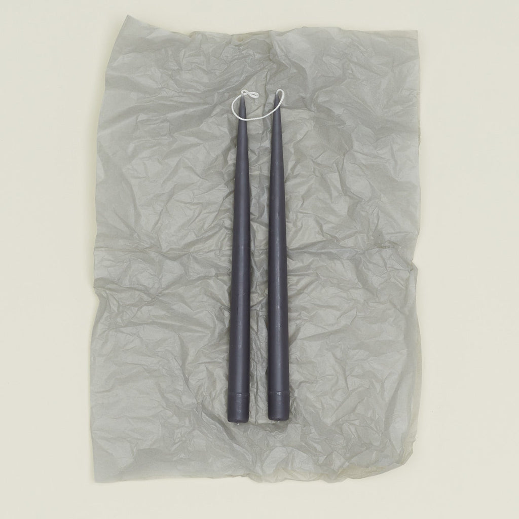 Hand Dipped Taper Set  - Charcoal