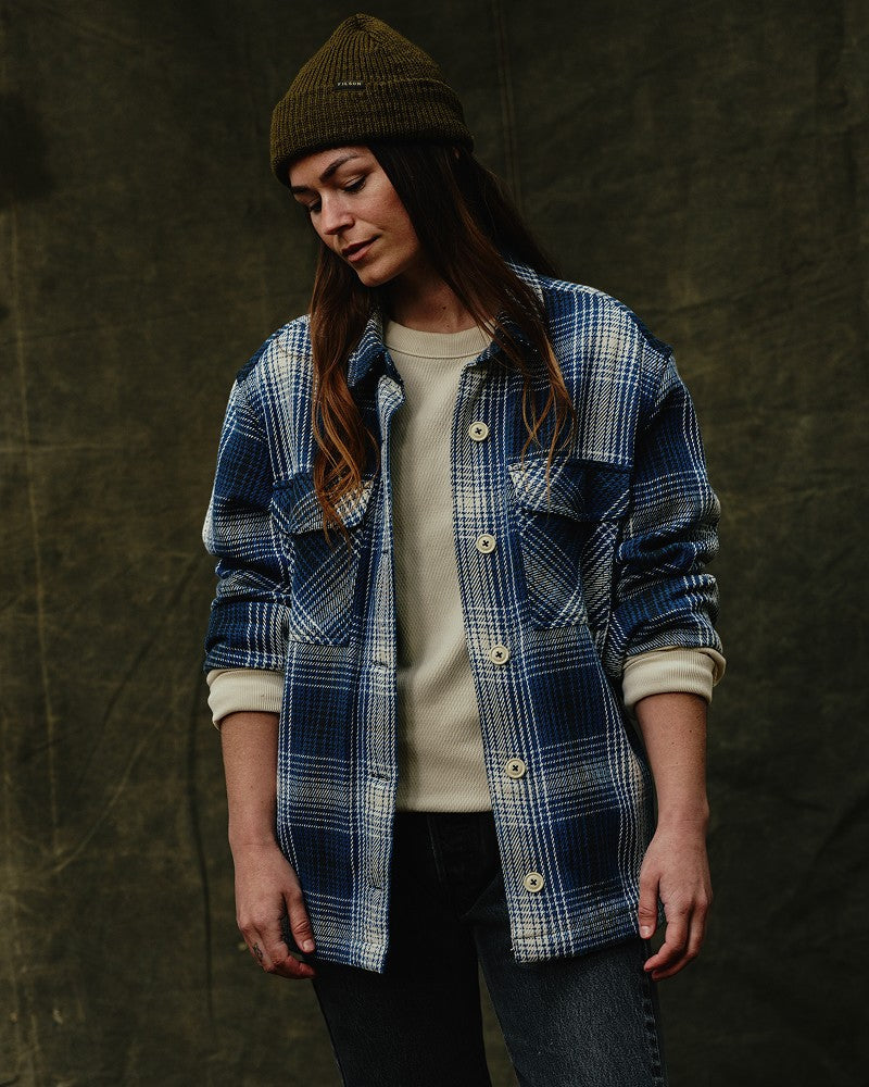 Women's Deer Island Jac-shirt - Cobalt / Natural Shadow Plaid