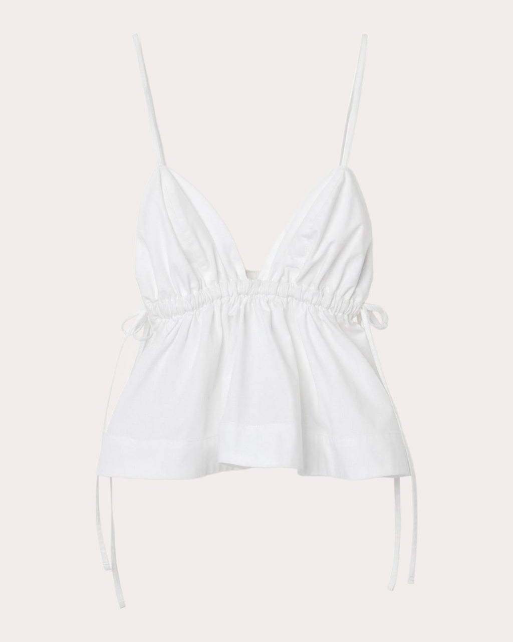 Drift Ruched Cotton Peplum Top