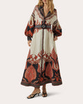 Florista Beaded Paisley Maxi Shirt Dress