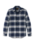 Vintage Flannel Work Shirt - Light Blue / Navy Plaid