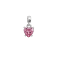 Charm Heart Crystal Pink Silver