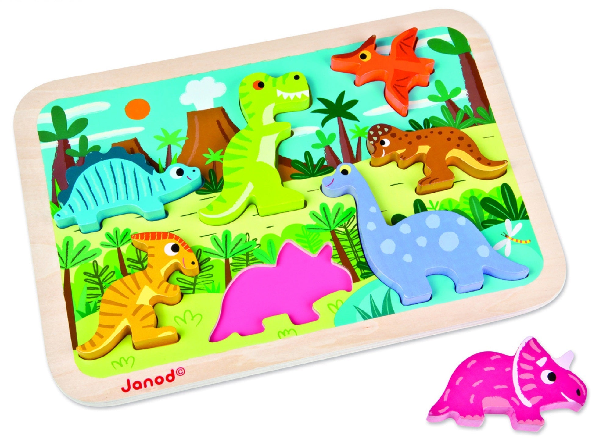Chunky Wooden Dinosaur Puzzle