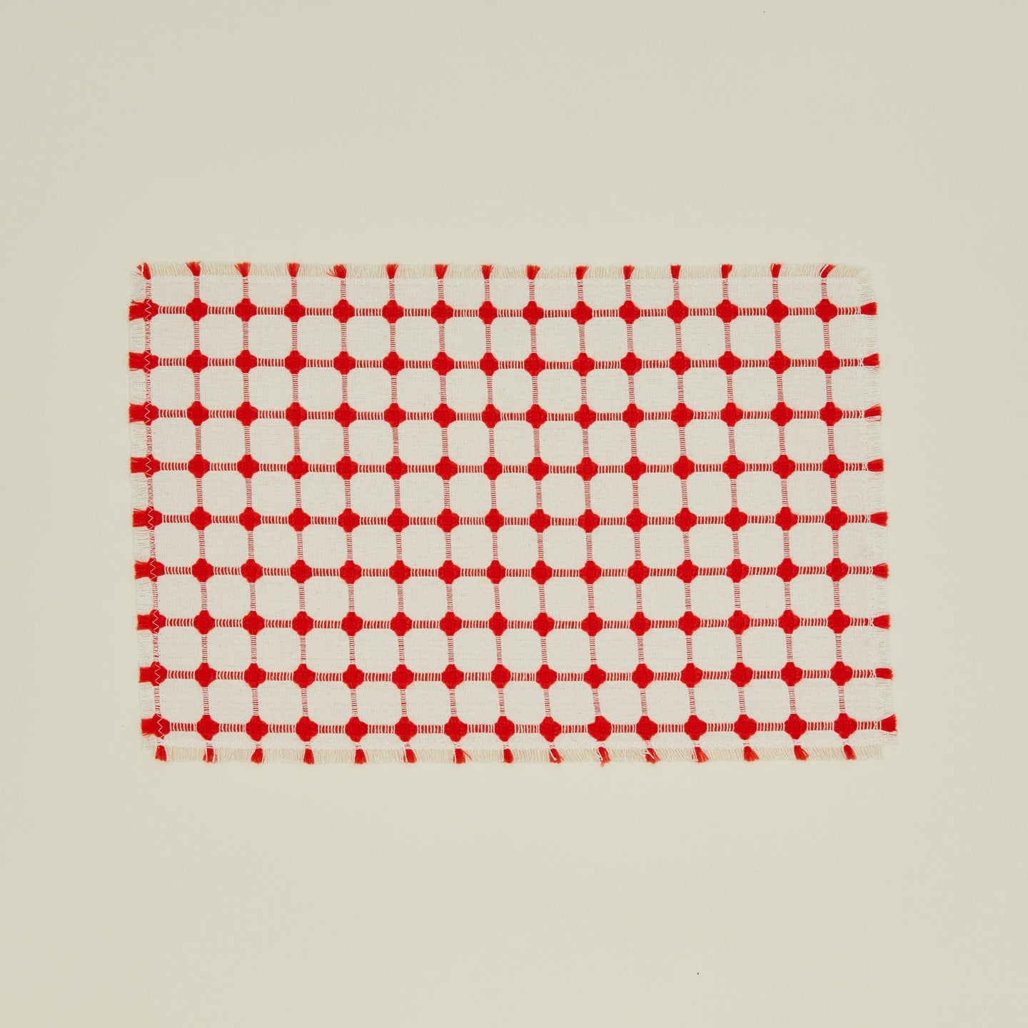Wicker Fringed Placemat, Set of 4 - Cherry