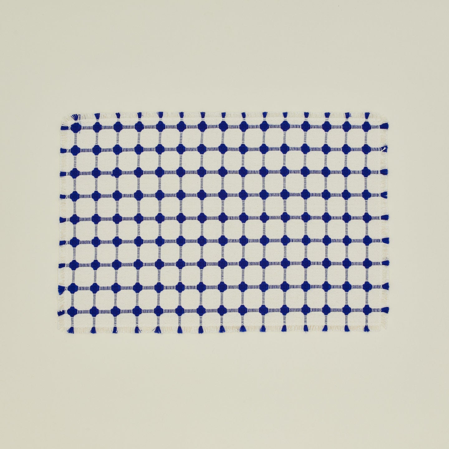 Wicker Fringed Placemat, Set of 4 - Cobalt