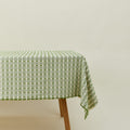 Hopsack Fringed Tablecloth - Leaf