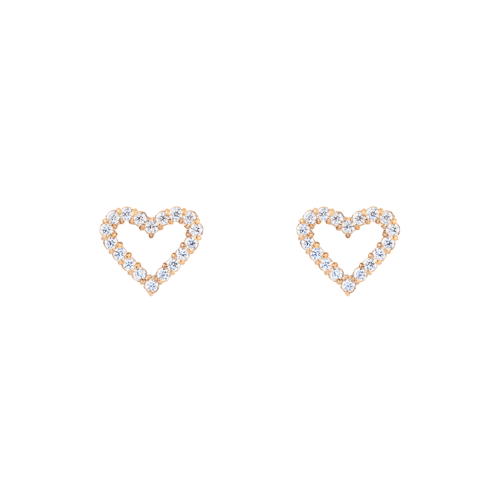 Mirelle Heart Earrings Rose Gold