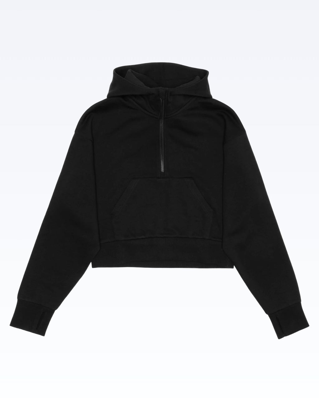 Cocoburry Cropped Half-Zip Hoodie Black
