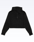 Cocoburry Cropped Half-Zip Hoodie Black